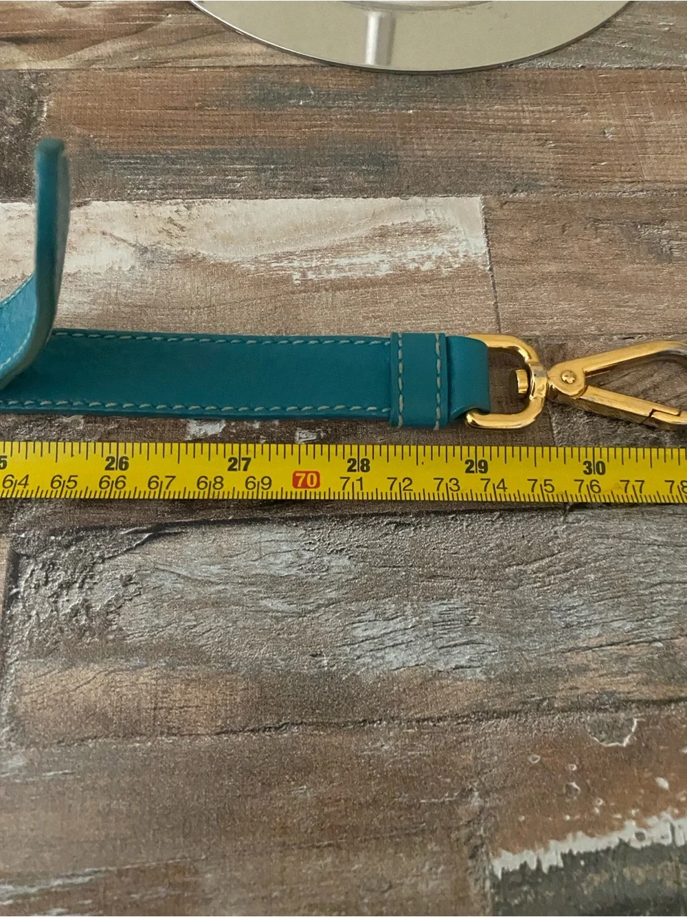 Prada Teal Green Leather Shoulder Strap with Gold Hardware